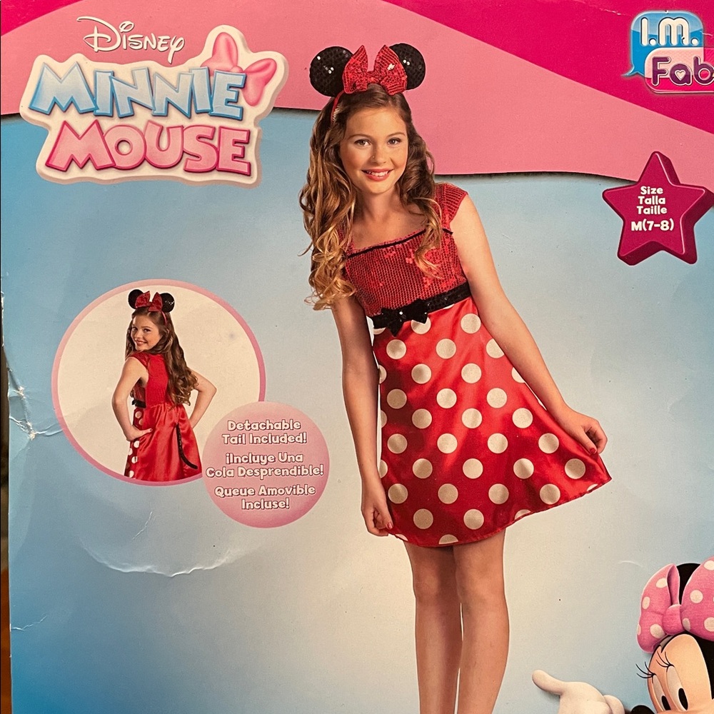 Disney Minnie Mouse Red Sequin costume girls medium 7-8